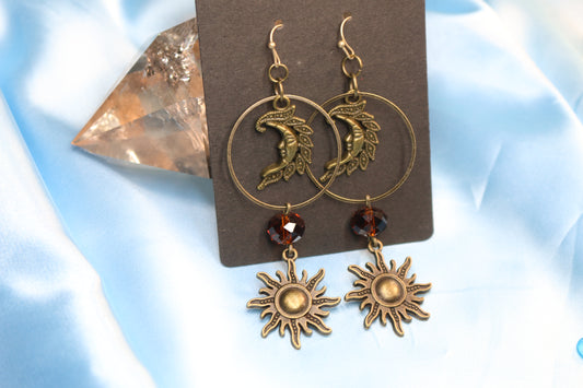 Bronze Luna and Sol Earrings